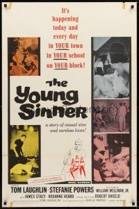 1g995 YOUNG SINNER 1sh '65 Tom Laughlin pre-Billy Jack, casual sins and careless loves!