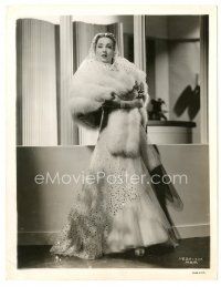 1h272 ANN SOTHERN 8x10.25 still '30s full-length portrait in great dress & wrapped in fur!