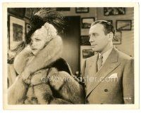 1h276 ARTISTS & MODELS ABROAD 8x10 still '38 close up of Jack Benny & sexy Joan Bennett in fur!