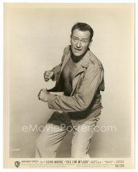 1h309 BIG JIM McLAIN 8x10 still '52 great c/u of John Wayne with open shirt used on some posters!