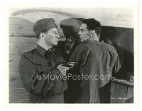 1h559 INVADERS 8x10.25 still '42 Powell & Pressburger, c/u of Porter holding gun on Raymond Massey