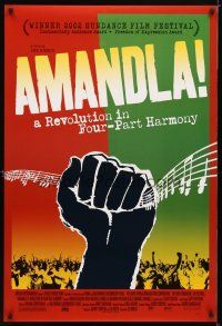 1j034 AMANDLA DS 1sh '02 colorful art from South African musical revolution!