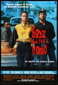 1j072 BOYZ N THE HOOD advance 1sh Cuba Gooding Jr., Ice Cube, Laurence Fishburn