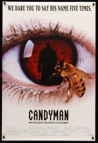 1j091 CANDYMAN DS 1sh '92 Clive Barker, creepy close-up image of bee in eyeball!