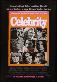 1j101 CELEBRITY advance 1sh '98 Woody Allen, Hank Azaria, Charlize Theron, Leonardo DiCaprio