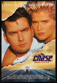 1j110 CHASE version 1 style DS 1sh '94 super close up of Charlie Sheen & sexy Kristy Swanson!