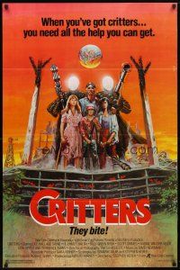 1j134 CRITTERS 1sh '86 great completely different art of cast & monsters by Ken Barr!