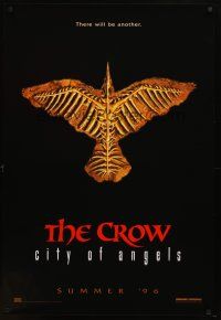 1j139 CROW: CITY OF ANGELS teaser 1sh '96 Tim Pope directed, cool image of the bones of a crow!