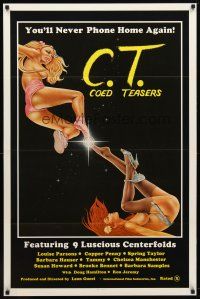 1j083 C.T. COED TEASERS 1sh '83 Ron Jeremy, sexy artwork, ET sci-fi sex parody!