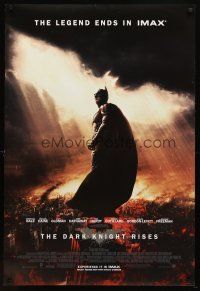 1j159 DARK KNIGHT RISES IMAX DS 1sh '12 Christian Bale as Batman, the legend ends!