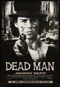 1j166 DEAD MAN 1sh '96 great image of Johnny Depp pointing gun, Jim Jarmusch weird western!