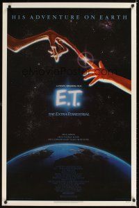 1j197 E.T. THE EXTRA TERRESTRIAL 1sh '82 Drew Barrymore, Steven Spielberg classic, Alvin art!