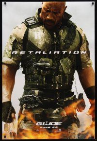 1j248 G.I. JOE: RETALIATION recalled teaser DS 1sh '13 great image of Dwayne Johnson as Roadblock!