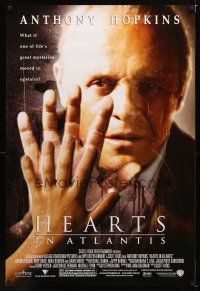 1j290 HEARTS IN ATLANTIS 1sh '01 close-up of Anthony Hopkins, from Stephen King novel!