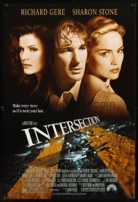 1j351 INTERSECTION DS 1sh '93 close-ups of Richard Gere, Sharon Stone, Lolita Davidovich!