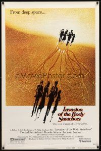 1j354 INVASION OF THE BODY SNATCHERS advance 1sh '78 Kaufman classic remake of space invaders!