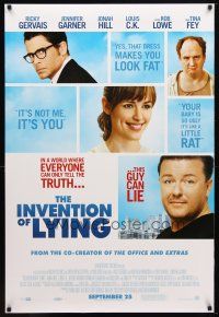 1j356 INVENTION OF LYING advance DS 1sh '09 wacky Ricky Gervais, Jennifer Garner, Johah Hill!