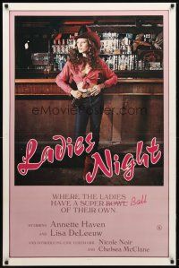 1j401 LADIES NIGHT 1sh '80 great urban cowboy-like image of Annette Haven!