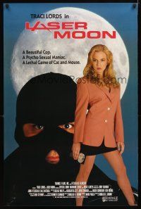 1j405 LASER MOON video 1sh '93 cool image of sexy cop Traci Lords w/badge!