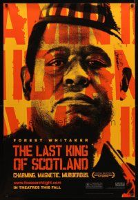 1j411 LAST KING OF SCOTLAND teaser DS 1sh '06 cool artwork image of Forest Whitaker!