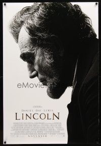 1j429 LINCOLN advance DS 1sh '12 cool image of Daniel Day-Lewis in title role!