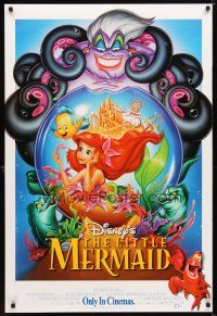 1j434 LITTLE MERMAID int'l advance DS 1sh R98 great image of Ariel & cast, Disney underwater cartoon!