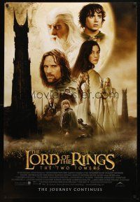 1j448 LORD OF THE RINGS: THE TWO TOWERS int'l DS 1sh '02 Peter Jackson epic, montage of cast!