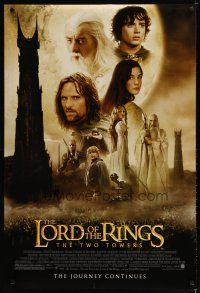 1j446 LORD OF THE RINGS: THE TWO TOWERS DS 1sh '02 Peter Jackson epic, Elijah Wood, J.R.R. Tolkien