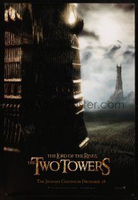 1j449 LORD OF THE RINGS: THE TWO TOWERS teaser DS 1sh '02 Peter Jackson epic, Elijah Wood, Tolkien