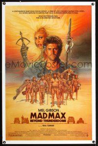 1j459 MAD MAX BEYOND THUNDERDOME 1sh '85 art of Mel Gibson & Tina Turner by Richard Amsel!