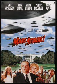 1j473 MARS ATTACKS! advance 1sh '96 directed by Tim Burton, Jack Nicholson, Glenn Close, Brosnan!