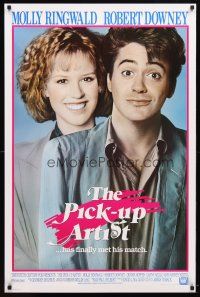 1j587 PICK-UP ARTIST int'l 1sh '87 great close image of Robert Downey Jr. & Molly Ringwald!
