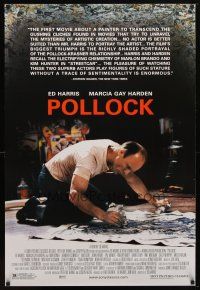 1j596 POLLOCK 1sh '00 cool image of Ed Harris as artist Jackson Pollock!