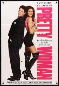 1j604 PRETTY WOMAN teaser 1sh '90 sexiest prostitute Julia Roberts loves wealthy Richard Gere!