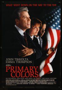 1j606 PRIMARY COLORS DS 1sh '98 John Travolta runs for President of the United States of America!
