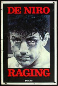 1j618 RAGING BULL teaser 1sh '80 Martin Scorsese, c/u boxing image of Robert De Niro by Kunio Hagio!