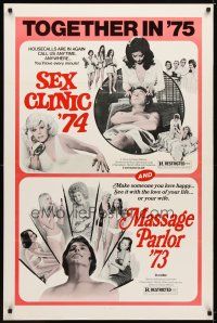 1j672 SEX CLINIC '74/MASSAGE PARLOR '73 1sh '75 see it with the love of your life, sexy double-bill!