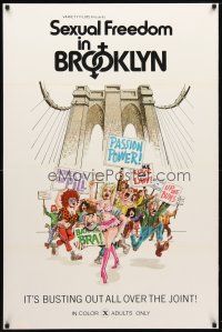 1j676 SEXUAL FREEDOM IN BROOKLYN 1sh '71 great artwork, it's busting out all over the joint!