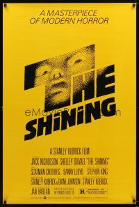 1j685 SHINING re-strike 1sh '80s Stephen King & Stanley Kubrick horror, crazy Jack Nicholson!