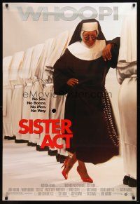 1j695 SISTER ACT 1sh '92 Maggie Smith, Harvey Keitel, Whoopi Goldberg as a nun!