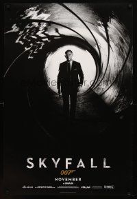 1j699 SKYFALL IMAX teaser DS 1sh '12 image of Daniel Craig as Bond in gun barrel, newest 007!