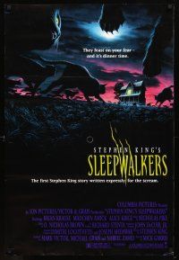 1j700 SLEEPWALKERS 1sh '92 Brian Krause, great art of cats at night, Stephen King!