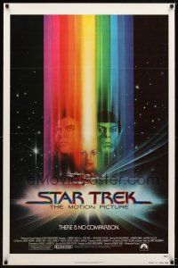 1j725 STAR TREK advance 1sh '79 cool art of William Shatner & Leonard Nimoy by Bob Peak!