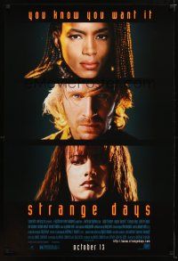 1j750 STRANGE DAYS cast style advance 1sh '95 Ralph Fiennes, Angela Bassett, Juliette Lewis!