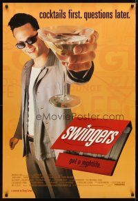 1j761 SWINGERS 1sh '96 partying Vince Vaughn with giant martini, directed by Doug Liman!