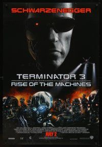 1j776 TERMINATOR 3 advance DS 1sh '03 Arnold Schwarzenegger, creepy image of killer robots!