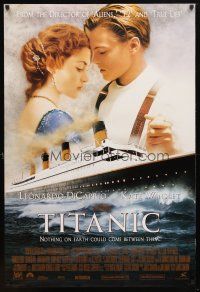 1j783 TITANIC revised style B int'l DS 1sh '97 DiCaprio, Kate Winslet, with Gloria Stuart credited