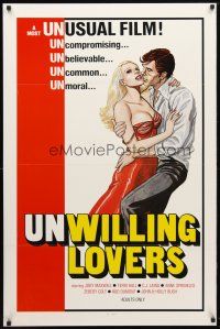 1j809 UNWILLING LOVERS 1sh '77 uncompromising, unbelievable, great art of very sexy Jody Maxwell!