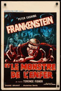 1k095 FRANKENSTEIN & THE MONSTER FROM HELL Belgian '74 Peter Cushing, Hammer horror!
