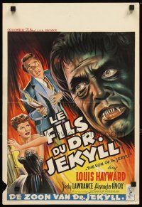 1k116 SON OF DR. JEKYLL Belgian '51 Louis Hayward, she married a monster, great artwork!